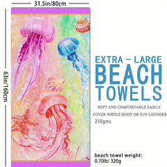Marine Animals Absorbent Beach Towel for Beach Pool Party Holiday