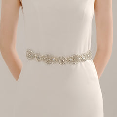 Sunflower Bridal Belt Wedding Dress Waist Chain Sash Faux Pearl Beaded Belt