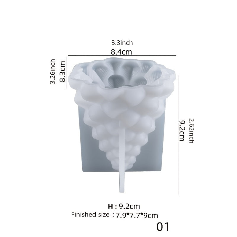 3D Christmas Tree Candle Ornaments Silicone Mold
