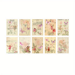 50pcs Flower Fairy Theme Retro Bill Decoration Pack