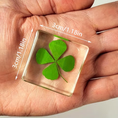 Men's Four Leaf Clover Charm Clear Glass Lucky Accessory