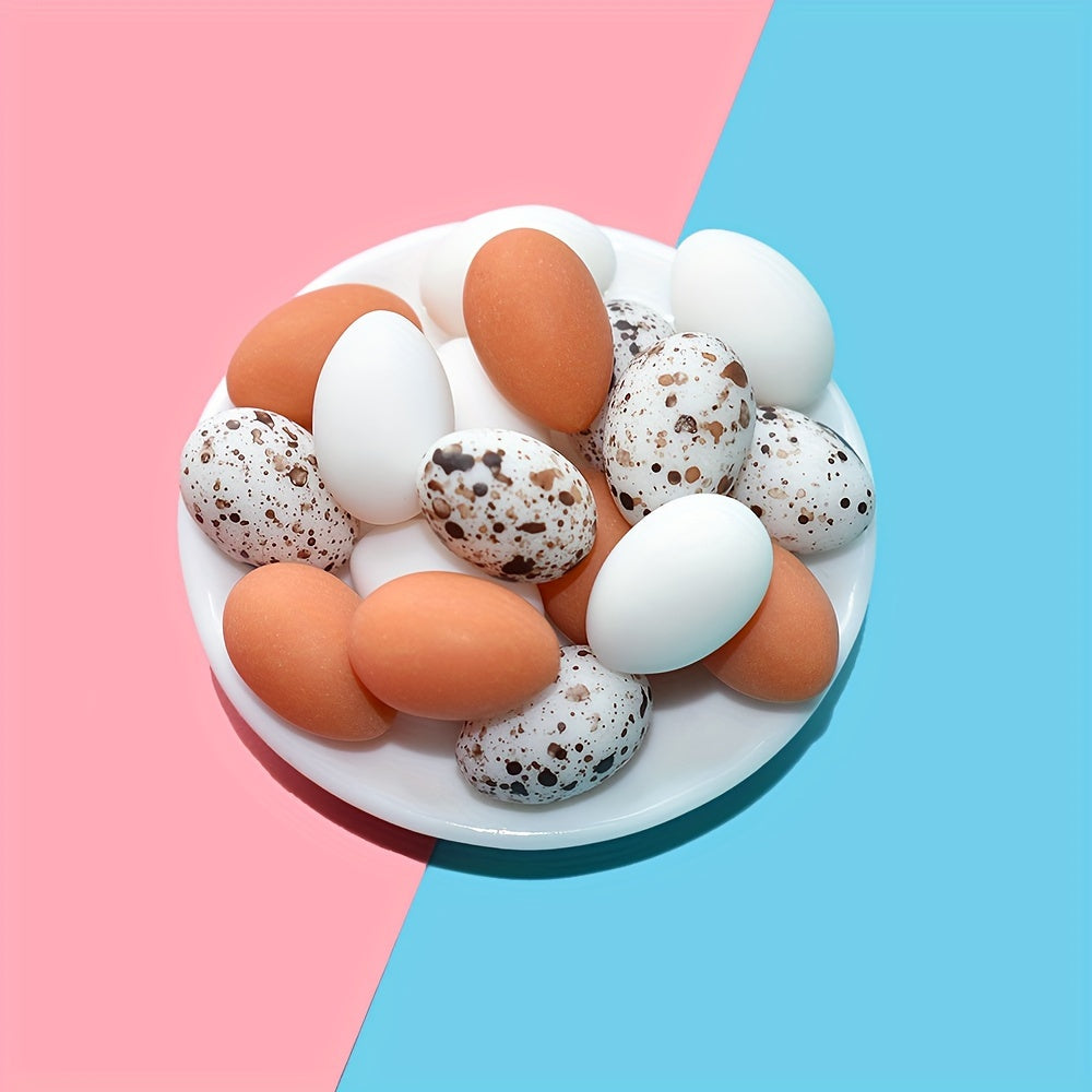 15pcs Faux Quail Eggs Beads Set Resin Artificial Eggs DIY Crafts Art Supplies