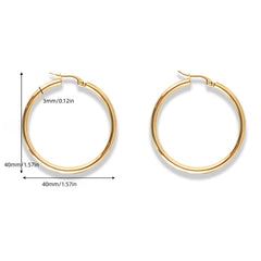 6 Pairs of Golden Round Hoop Earrings Set for Girls