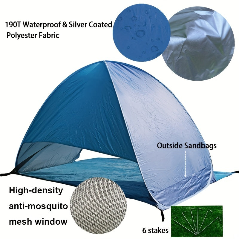 Beach Tent for 2-3 Adults with UPF 50 Sun Shelter