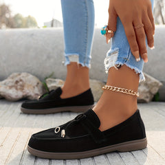 Women's Comfy Flat Loafers Slip On Shoes Round Toe Casual Walking Flats