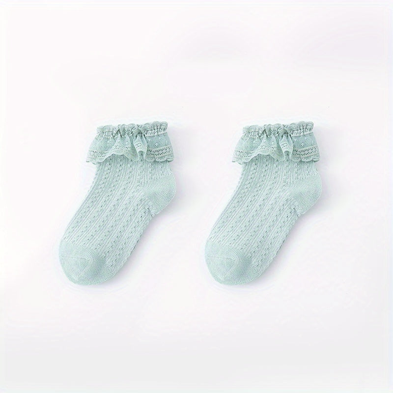 Baby Girls Cotton Socks Summer Lace Princess Anti Mosquitoes Crew Socks