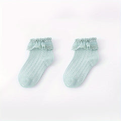 Baby Girls Cotton Socks Summer Lace Princess Anti Mosquitoes Crew Socks