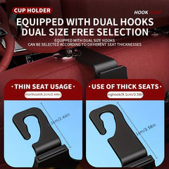 Car Seat Back Hook with Cup Holder and Phone Bracket