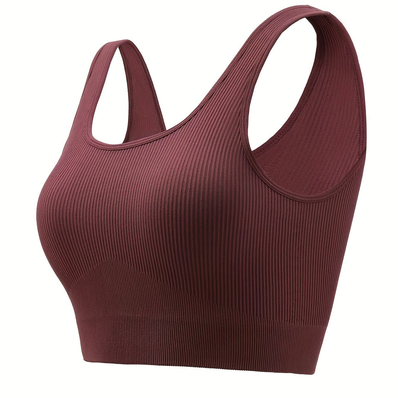 Ribbed Tank Bra with Removable Pads