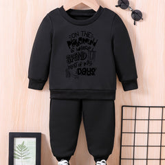 Baby Letter Print Outfit Long Sleeve Sweatshirt Set