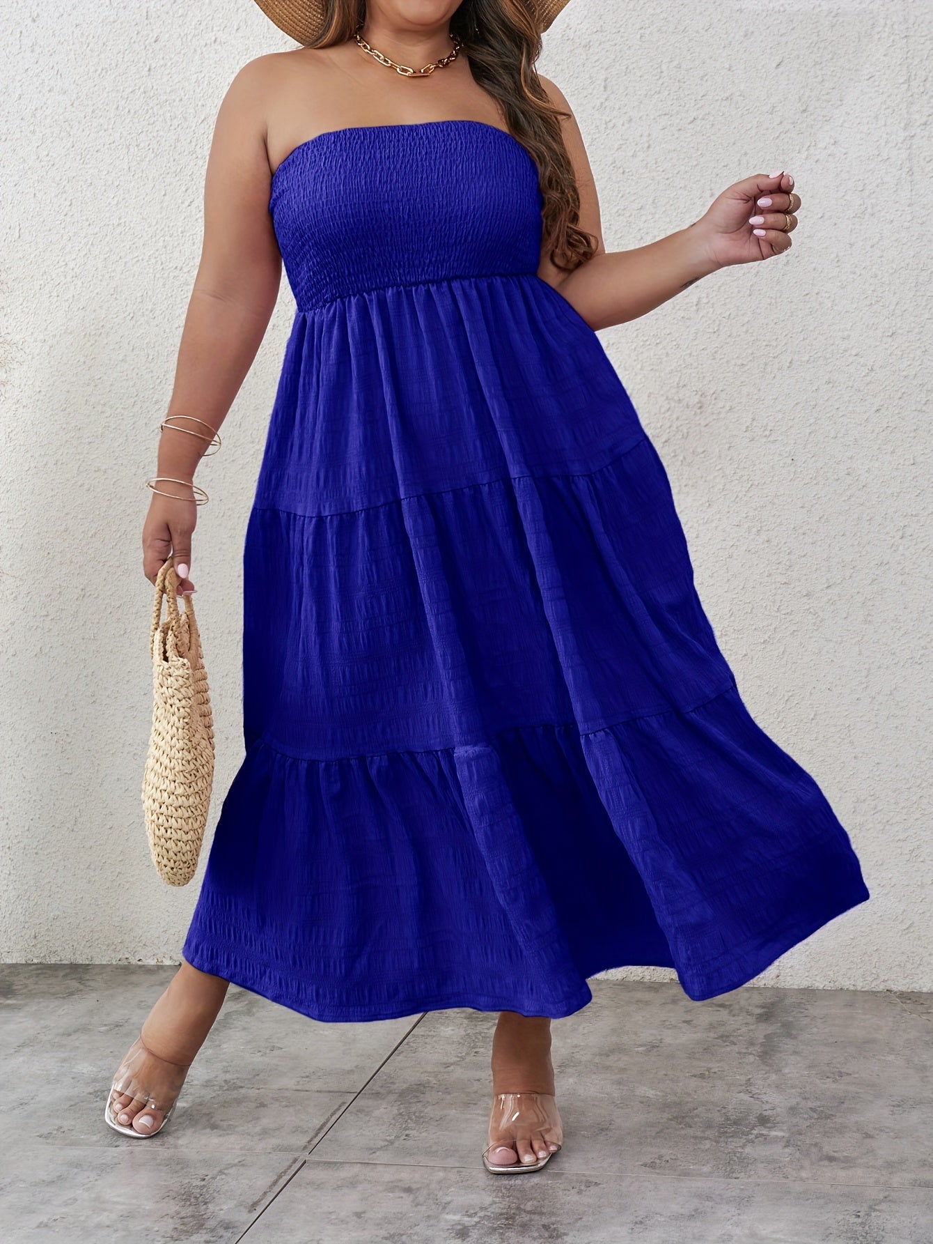 Women's Graphic Print Tube Maxi Dress