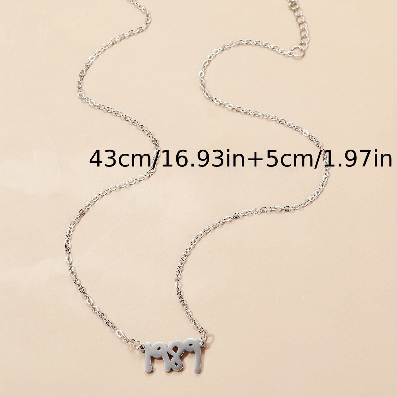 Lucky Number 1989 Charm Necklace Year Number Charm Necklace Clavicle Chain