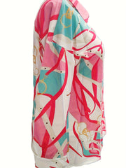 Colorblock Chain Print Blouse
