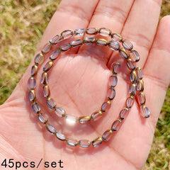 45pcs Transparent Golden Edge Crystal Beads Faceted Glass Spacer Beads DIY Brace