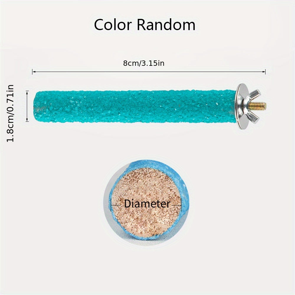 Natural Wood Parrot Perching Station with Molar Stick and Claw Grinding Perches