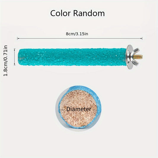 Natural Wood Parrot Perching Station with Molar Stick and Claw Grinding Perches