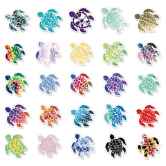 50pcs Colorful Sea Turtle Stickers Vinyl Decals for Water Bottles & More
