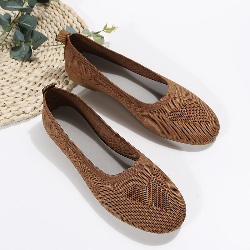 Women's Knitted Ballet Flats Lightweight Slip On Shoes