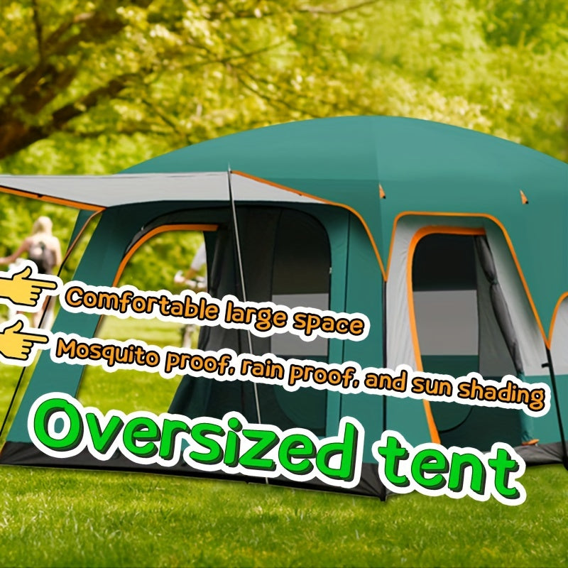 Large Waterproof Tent for 3-5 People with Bedroom, Living Room, Storage Pockets