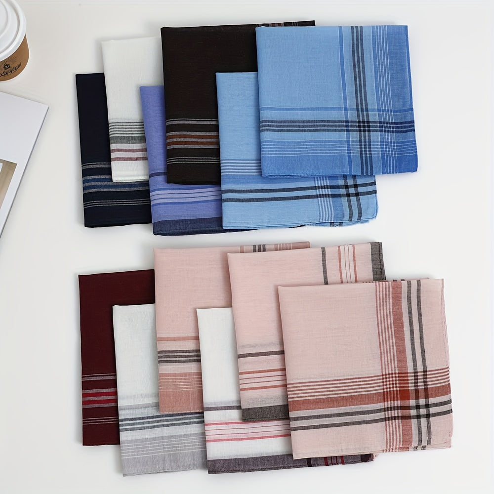 12 Pack Men's Sports Handkerchiefs Classic Plaid Polyester Lightweight