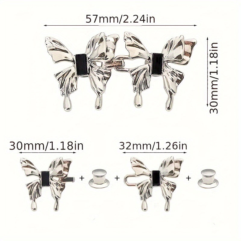 Alloy Butterfly Waist Cincher Clips Y2K Style Jeans Tightener