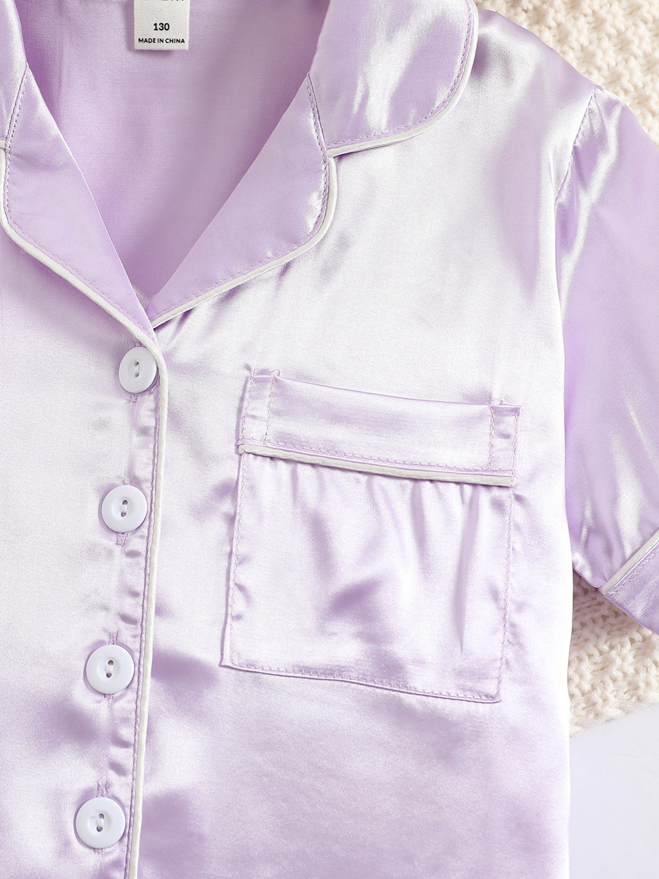 2pcs Short Sleeve Shorts Girls Loungewear Set
