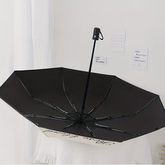 Romantic And Rose Vinyl Auto Folding Umbrella Rain Or Shine Dual use Umbrella