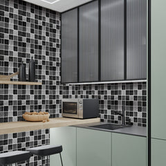 10 Pcs Mosaic Tile Sticker PVC Wallpaper Kitchen Bathroom Decoration