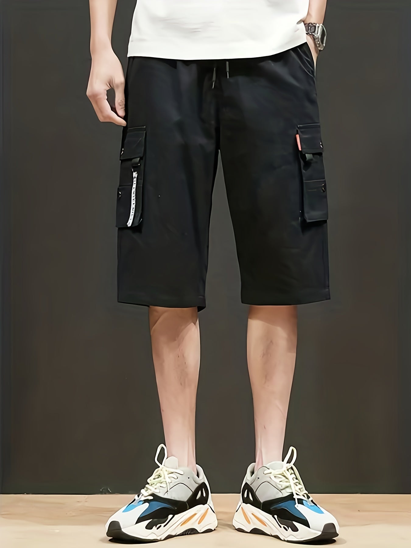 Men's Cotton Cargo Shorts with Ribbon Flap Pocket