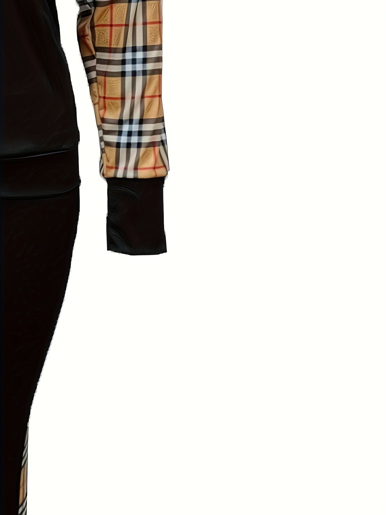 Plaid Print Hoodie & Pants Set