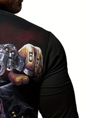 Terrifying Skull Print Men's Long Sleeve T-Shirt