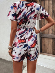 Flutter Sleeve Romper Jumpsuit Women's Clothing