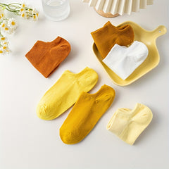 6 Pairs Solid Ankle Socks for Women Casual & Comfy Low Cut Stockings