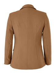Women's Slim Fit Double Breasted Blazer Solid Button Coat