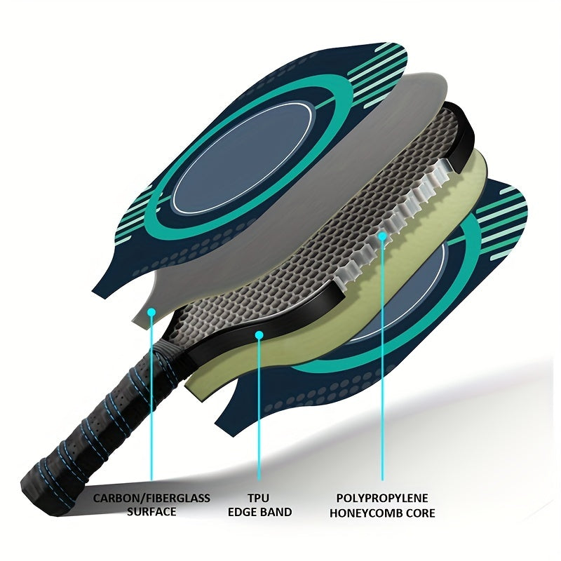 Haitime Carbon Fiber Pickleball Paddles Set with Balls & Bag