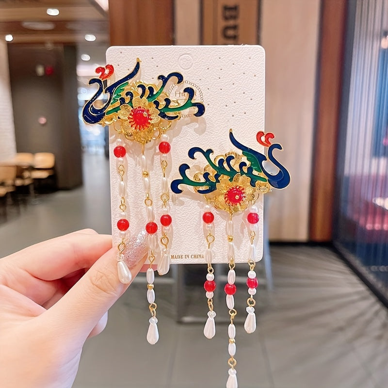 Vintage Chinese Style Tassel Hair Clips for Party