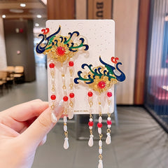 Vintage Chinese Style Tassel Hair Clips for Party