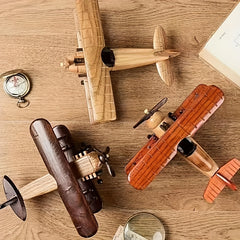 Wooden Retro Aircraft Ornaments Creative Home Desktop Aircraft Model
