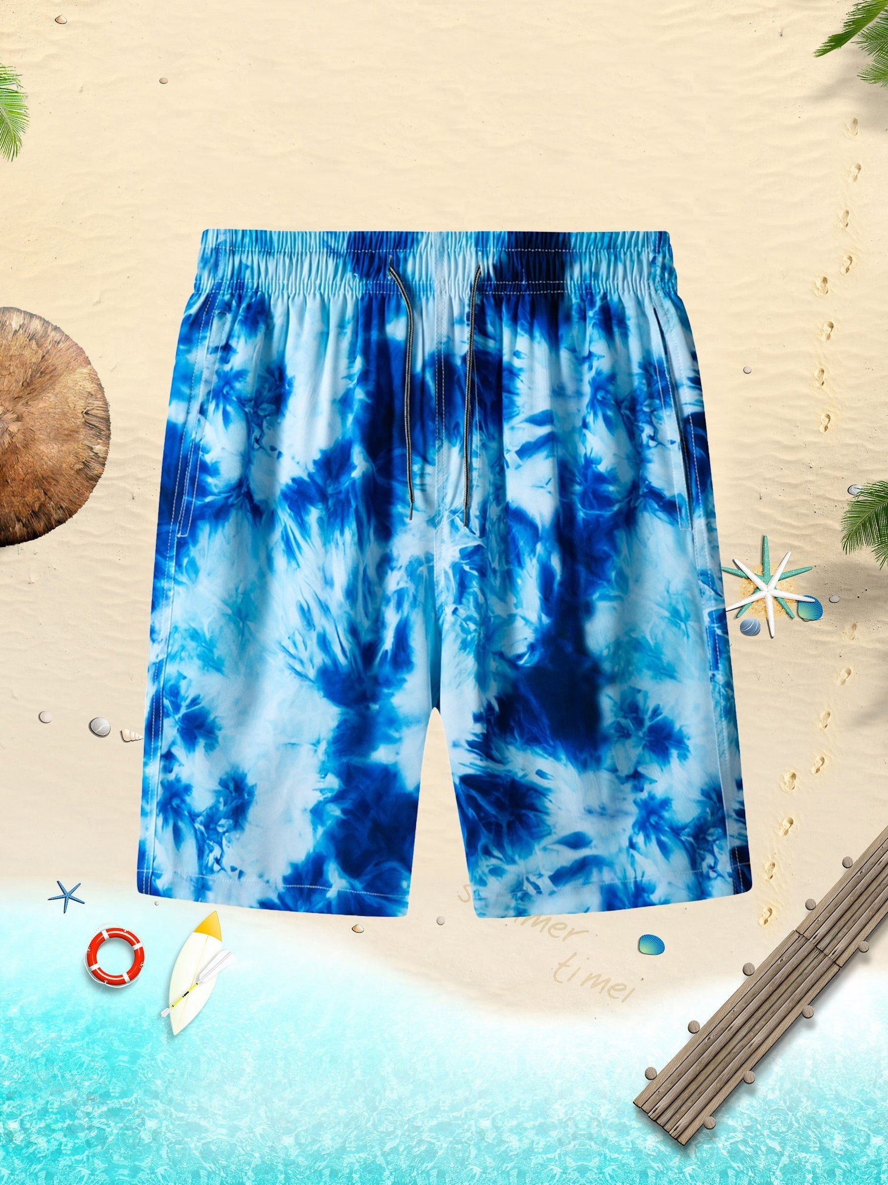 Men's Quick Dry Hawaiian Board Shorts With Pockets