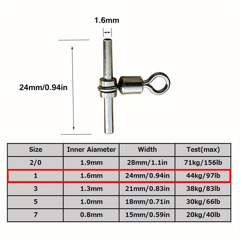 25pcs 3-Way Swivels for Fishing - Strong & Durable T Shape