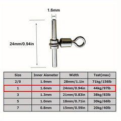 25pcs 3-Way Swivels for Fishing - Strong & Durable T Shape