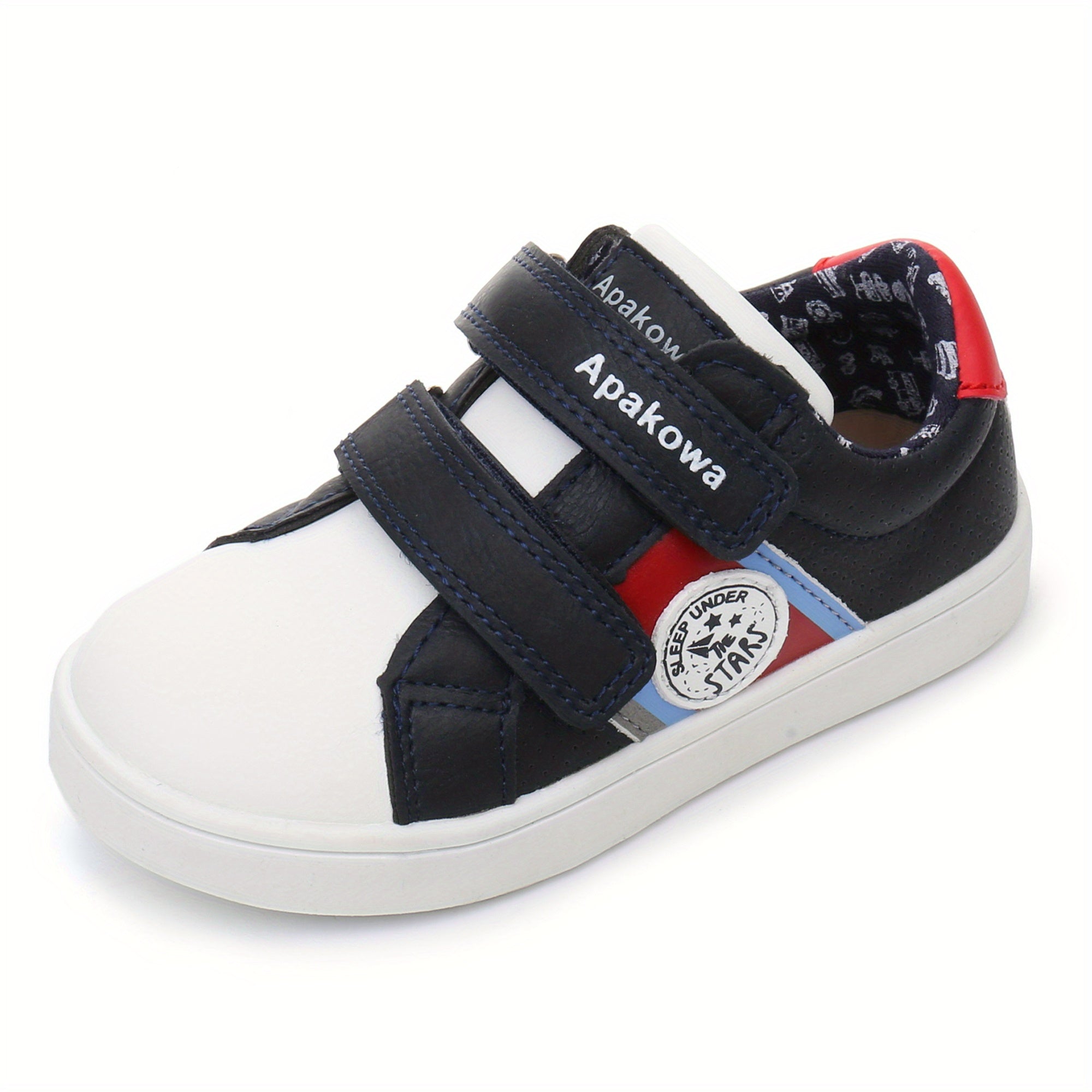 Boys Skate Shoes Hook Loop Fastener Comfy Anti Skid Breathable Platform Sneakers