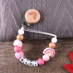 Rainbow Beech Clip Baby Silicone Puffer Chain - Cute and Colorful Accessory