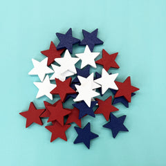 Mini Wood Stars Decorations Vase Filler Bowl Fillers Red Stars for 4th of July