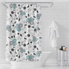 Waterproof Butterfly Shower Curtain, Mildew-Proof Fabric for Bathroom Decor