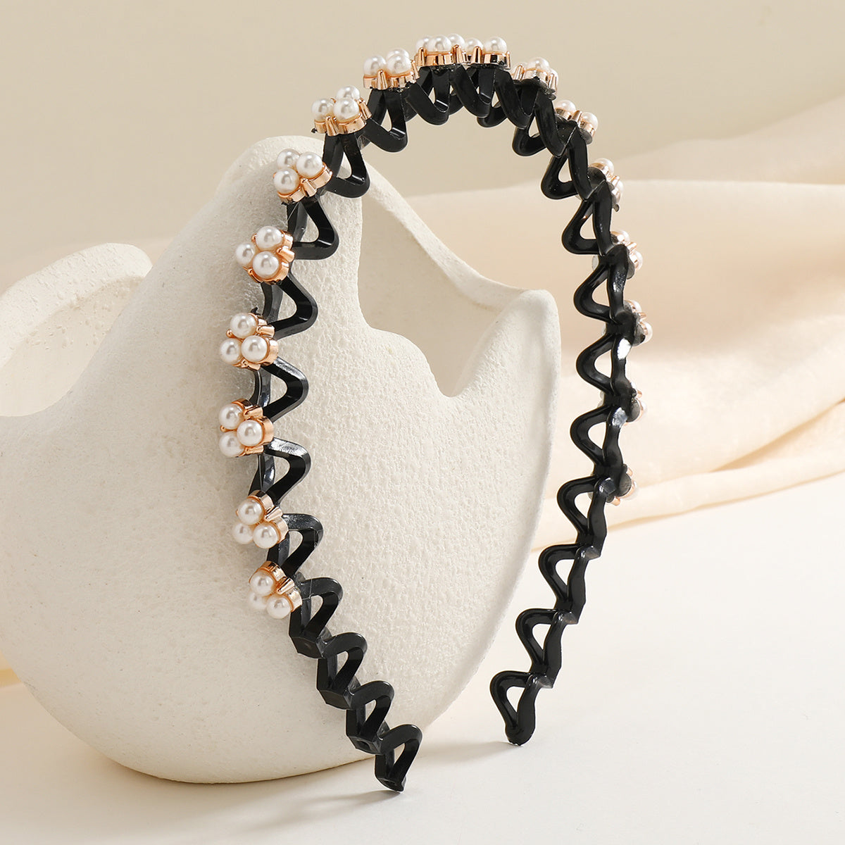 Vintage Rhinestone Hair Clip Clasp Stretchy Hair Hoop Gift