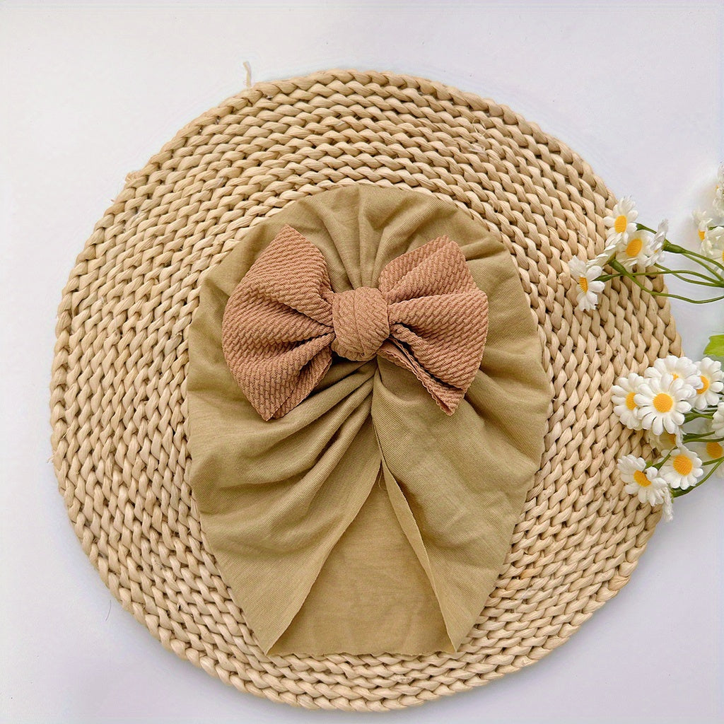 Baby Girls Twill Bubble Bownot Turban Hair Wrap Accessories