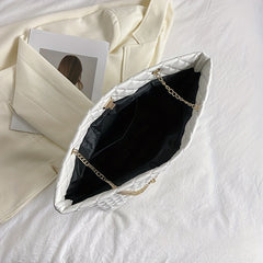 Women's Quilted Shoulder Bag Turn Lock Chain Bag