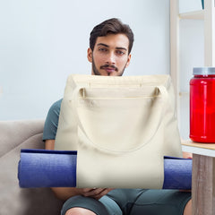 Yoga Mat Tote Bag Pilates Canvas Carrier Pocket Handbag