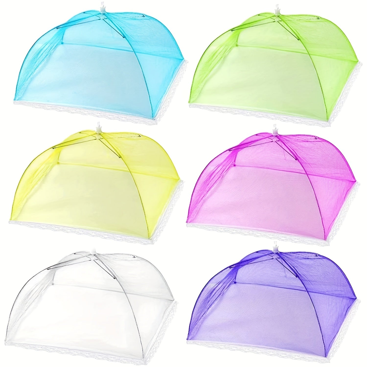 6 Pack Reusable Mesh Food Covers for Outdoor Parties BBQs Camping